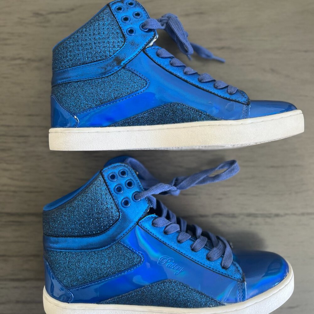 High Top Blue Sparkle Sneakers